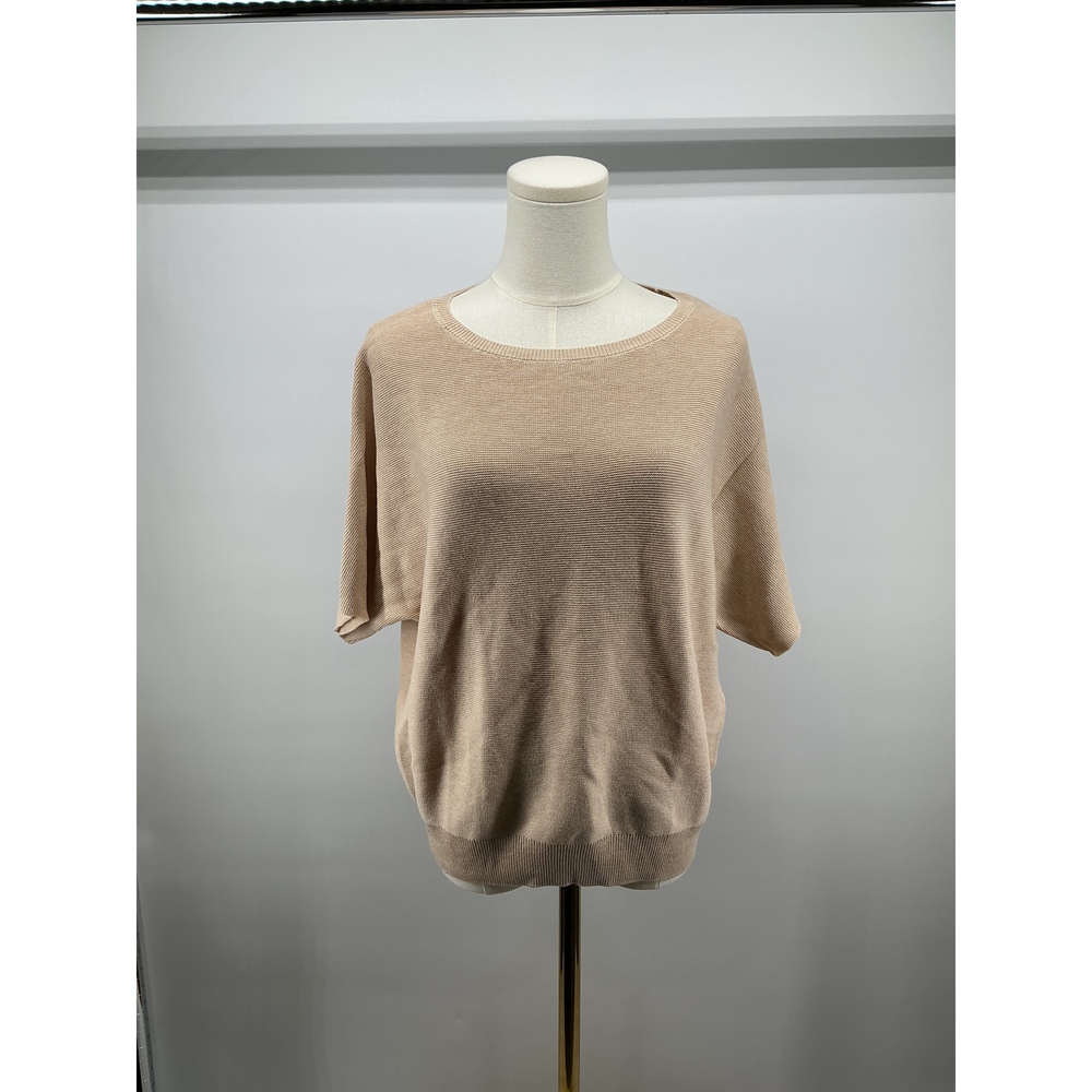 Lightweight Cotton Cashmere Link-Stitch Dolman Sweater